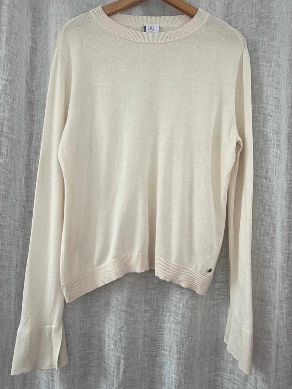 Bogner Silk Cream Crewneck Sweater